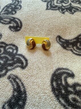 Gold-Tone Swirl Earrings in Blue and Purple